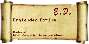 Englender Dorina névjegykártya